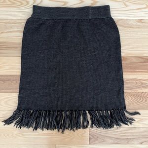 Wool Skirt with Fringe
